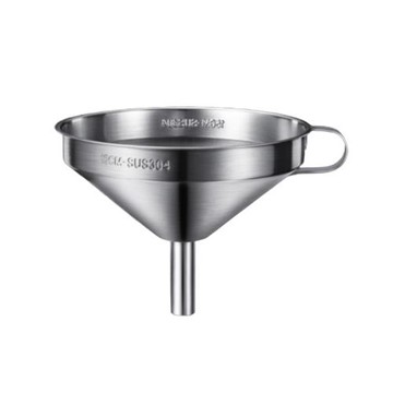 PUSH!餐廳廚房用品304不銹鋼有過濾網的漏斗寬口過濾油錐形漏斗小號D259-1