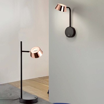 工業風玫瑰金壁燈、檯燈（附開關） 34-20521、20522