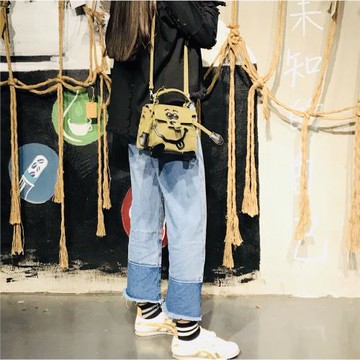 小包女2025新款休閑百搭帆布凱莉包潮牌笑臉單肩手提包迷你斜挎包