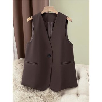 西裝馬甲女2025年秋季外穿大碼歐貨背心V領坎肩寬松時尚西服馬夾