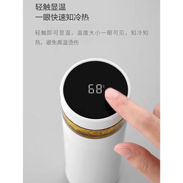 小M全格保溫杯智能顯溫高顏值便攜男女316不銹鋼茶水分離泡茶杯
