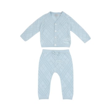 BURBERRY Kids BB 兩件組-針織罩衫長褲