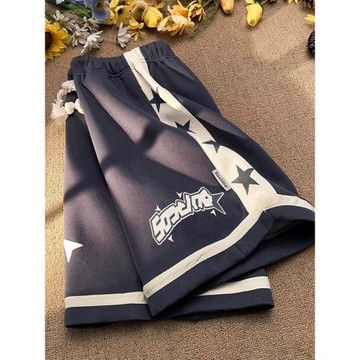 美式籃球短褲男夏季薄款寬松五分褲男士直筒休閑褲外穿跑步運動褲