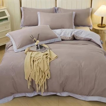 NATURALLY JOJO 柔絲棉素色壓花四季磨毛布被套  單人  柔情灰