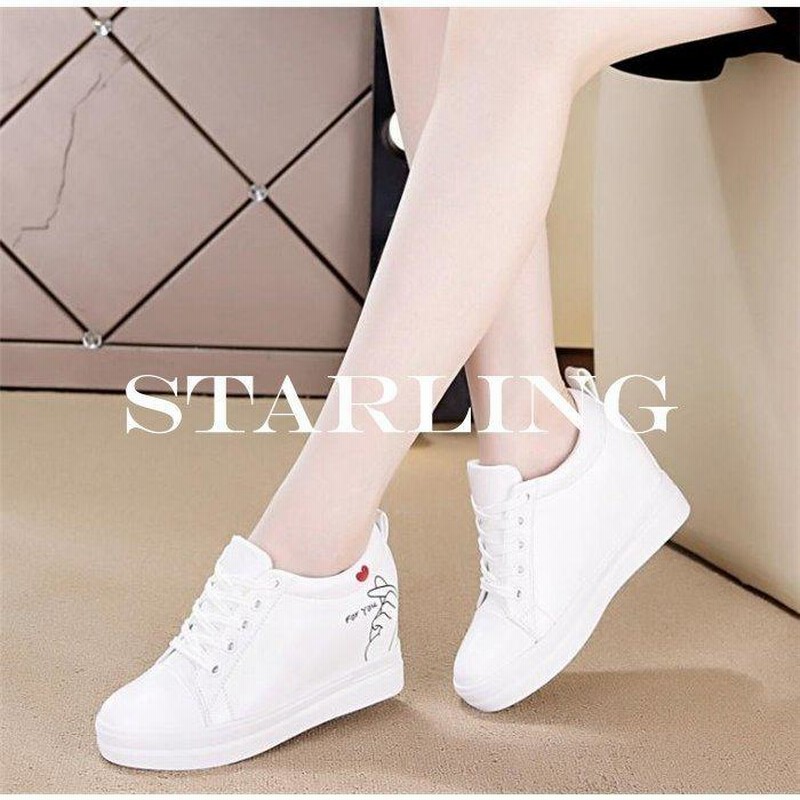 スニーカー インヒールスニーカー レディース ローカット ヒール8ｃｍ 女性用ウォーキングシューズ美脚 カジュアル 歩きやすい 可愛い 美脚 編み上げ 通販 Lineポイント最大0 5 Get Lineショッピング