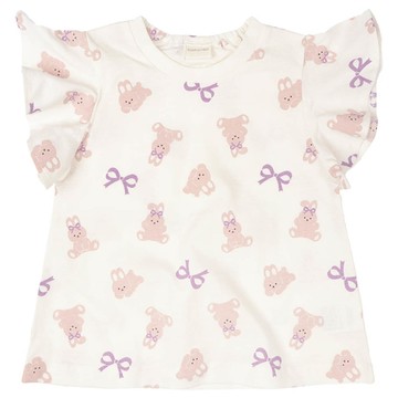 akachan honpo - 短袖T恤-滿版印花-粉紅色