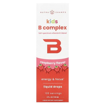NutraChamps, 兒童 B 復合物，樹莓味，2 液量盎司（60 毫升）
