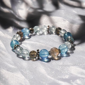 風鈴草 海藍寶 拉長石 屬水 水晶 手鏈