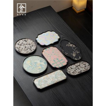 壺承茶盤茶席套裝茶托盤托盤輕奢復古國風收納盤茶臺干泡臺家用