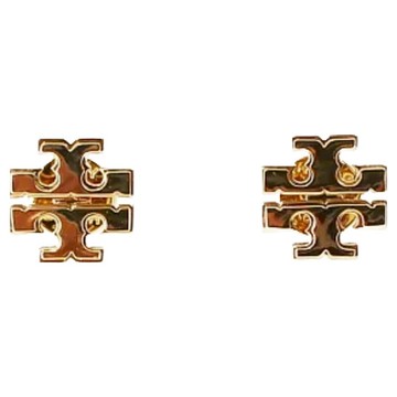TORY BURCH 女款 雙T-LOGO十字耳環 S10143361  金色 + 黑色