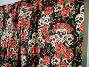 南美風格印花布簾 門簾 掛布 骷髏系列