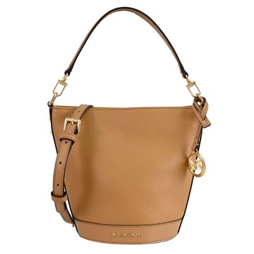 MICHAEL KORS TOWNSEND 簡約LOGO兩用水桶包.淺咖