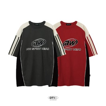 【OTIS】 「現貨」美式運動拼接 短袖 寬鬆 OVERSIZE 落肩 嘻哈 OT39