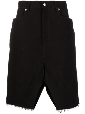 Rick Owens - distressed-hem denim bermuda shorts - men - Cotton - 32 - Black