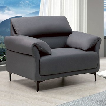 文創集 華森灰柔韌科技布單人座沙發椅-100x92x83cm免組