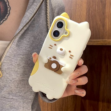 拿相機小熊 角落生物 硅膠軟殼 適用 Airpods 4代 iPhone 16 15 14 13 Pro MAX 手機殼