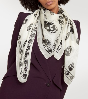 McQueen Printed silk scarf