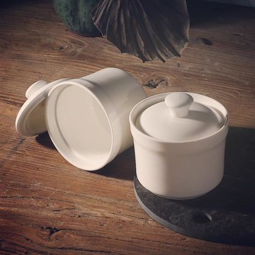 4寸純白骨瓷燉盅 中式家用陶瓷帶蓋湯盅 燕窩補品隔水迷你燉湯煲