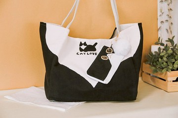 【生日禮物】賓士貓紋包 文藝慵懶 側背包百搭休閒包 聖誕禮物