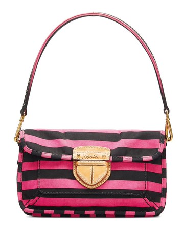 Prada Pre-Owned - Canapa Righe shoulder bag - women - Canvas - One Size - Black