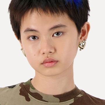 Justine Clenquet Sasha穿箭愛心耳環 淡金