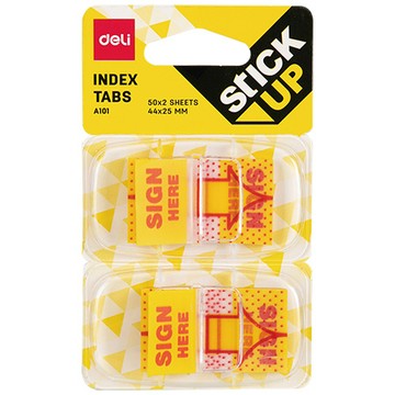 得力Deli指示標籤貼/EA10101/Sign Here/45x25mm/2卡x50張