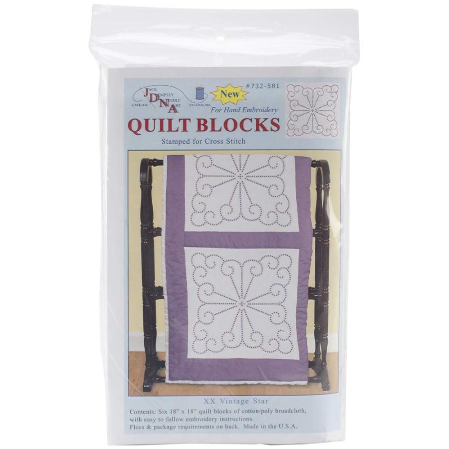 Stamped White Quilt Blocks 18 X18  Pkg-XX Vintage Design 品)