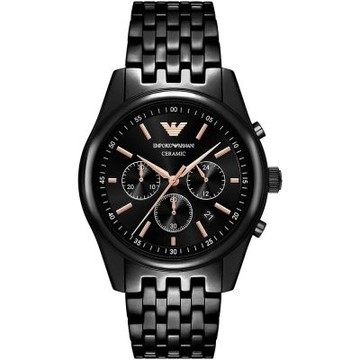 Emporio Armani 亞曼尼 經典陶瓷三眼計時手錶 43mm AR70015