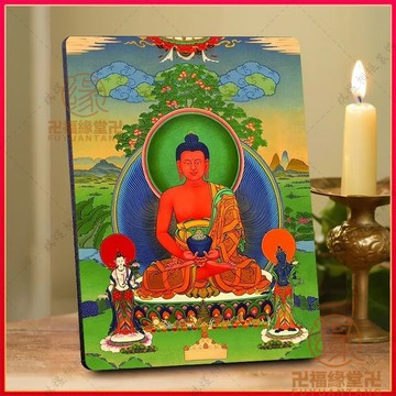 🙏🏻結緣小物🙏🏻藏傳佛敎 佛敎用品 相框擺件 南無藥師琉璃光如來相框保佑平安健康順利結緣畵像居家掛墻裝飾