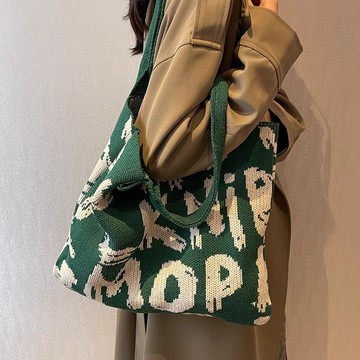 免運🔮大容量包包2025百搭時尚新款單肩布袋質感上班通懃託特休閒針織包韓國包包側背包 斜背包 通懃包 託特包 腋下包