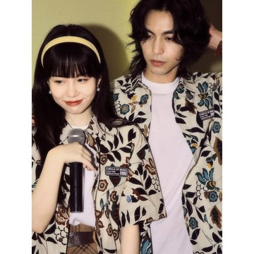【男裝短袖潮流襯衫】夏威夷情侶短袖花襯衫 襯衫 港風 日係 上衣 男短袖 短袖 潮流百搭