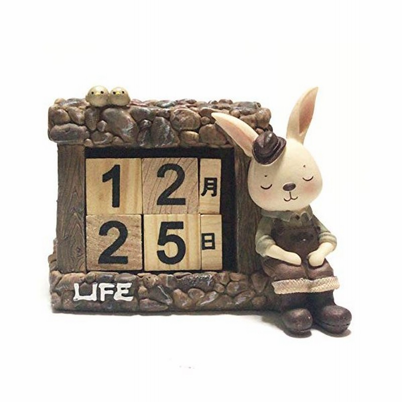 Fumemo 卓上 カレンダー 万年 永久 カレンダー インテリア 置物 かわいい 動物 うさぎ 通販 Lineポイント最大0 5 Get Lineショッピング