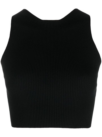 AERON - ribbed-knit crop top - women - Viscose/Polyester - M - Black