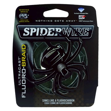 SPIDERWIRE UltraCast FluoroBraid高比重編織線/蜘蛛線 Moss Green  65LB 250YD  黑色  1個