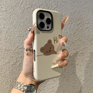可愛小熊適用蘋果17promax手機殼iPhone16pro卡通15pro女13可愛14