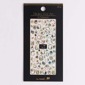 【專業用】美甲貼紙 3D Art 異國花園-銀色【韓國製】