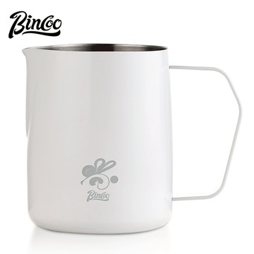 BINCOO 拉花缸 意式咖啡尖嘴拉花杯 打奶缸帶刻度 控流壓紋拉花神器 400ML/600ML