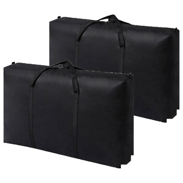 JOSIC 巨無霸無紡布收納袋 雙向拉鍊 棉被/衣物收納 精選材質 透氣防潮  90 x 50 x 25cm  黑色  2個