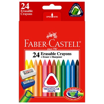 【龍品文創】輝柏 Faber-Castell 24色三角擦擦蠟筆