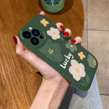 適用蘋果17手機殼郁金香花朵iPhone16promax全包15plus軟硅膠14pro日韓E春季高級13mini女新款12防摔皮套11