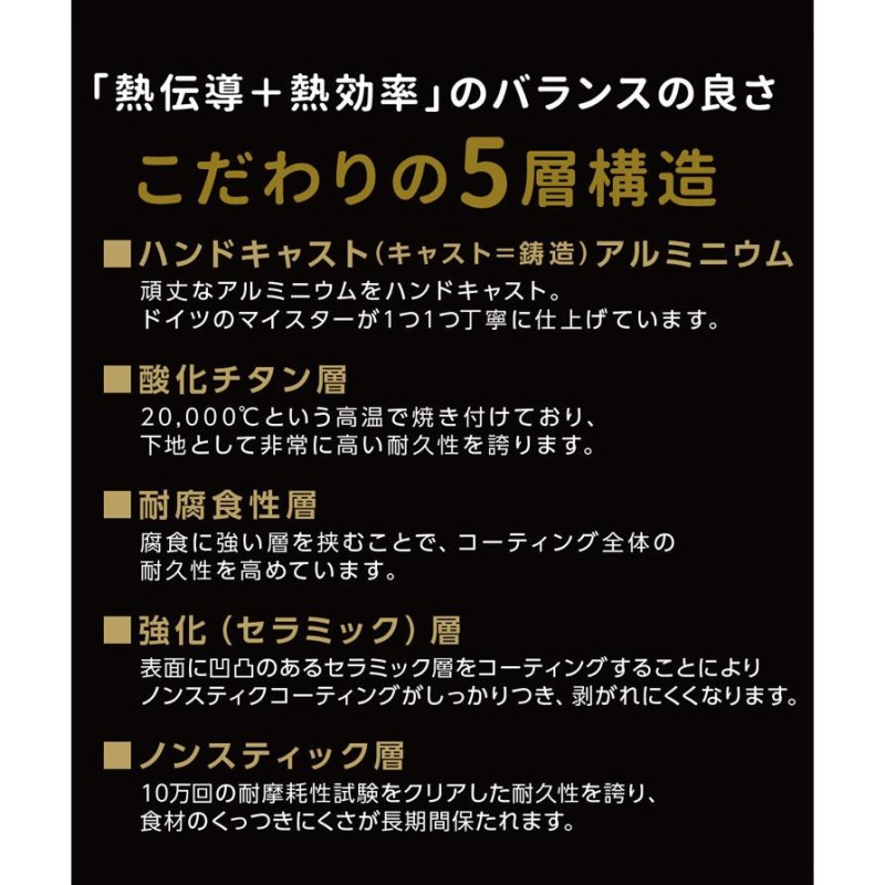 AMT Strongフライパン 20cm 底5cm ドイツ製 炒め鍋 ガス火専用 いため