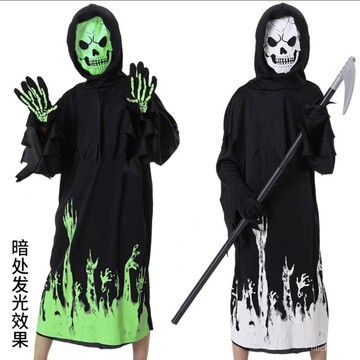 優選好物 萬聖節演出服兒童化妝舞會死神來瞭Cosplay服裝歐美吸血鬼夜光 PTWZ