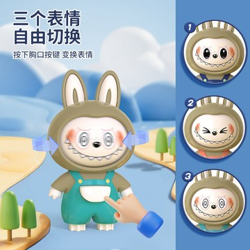 現貨爆款拉布布卡通新款變臉公仔解壓玩偶鑰匙扣擺件