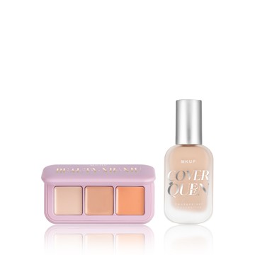 MKUP 美咖 美肌修修三色遮瑕盤+絕對遮瑕持久粉底液SPF34
