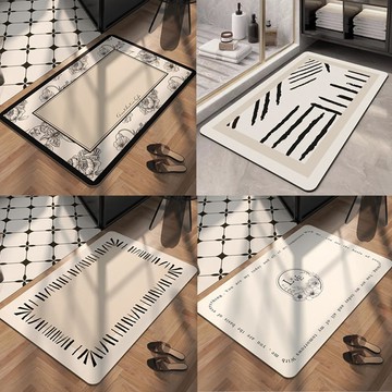 LZQ 環保PU防滑防油廚房地墊 40*60CM 珪藻土吸水速乾地墊 刮泥除塵玄關墊 地毯 腳踏墊 浴室踏墊