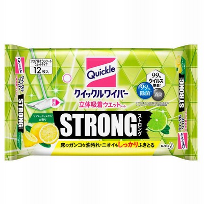 クイックルワイパー 立体吸着ウエットシート ストロング / 12枚 / リフレッシュレモンの香り