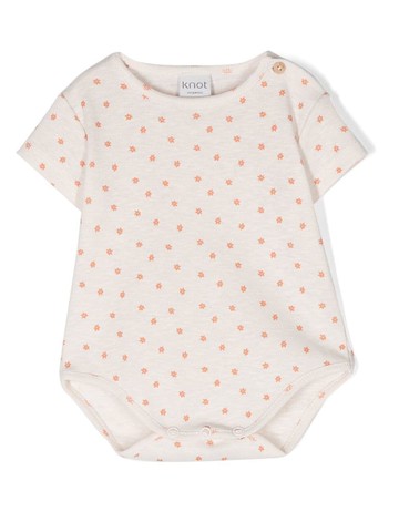 Knot - Carmel floral-print cotton body - kids - Cotton - 1 mth - Neutrals
