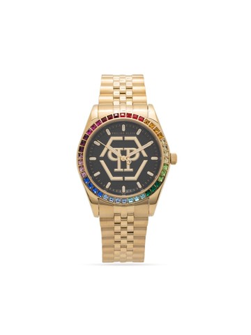 Philipp Plein - Date Superlative 38mm - women - glass/stainless steel - One Size - Black