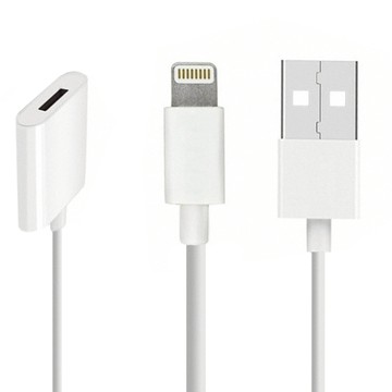 UniSync USB轉lightning母Apple Pencil二合一延長充電線 1.5M  白色  1條