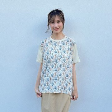 Hana-Mokuba花木馬日系女裝圓領花花上衣_米黃